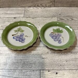ANDREA BY SADEK 3.5" Hand Painted Ceramic Trinket Dish Grapes (Set Of 2)